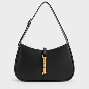 Charles Keith Cesia Metallic Accent Shoulder bag